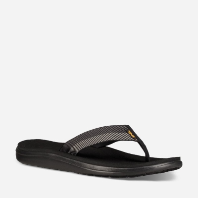 Teva Voya Men's Black / Grey Flip Flops CA48920 Canada Online